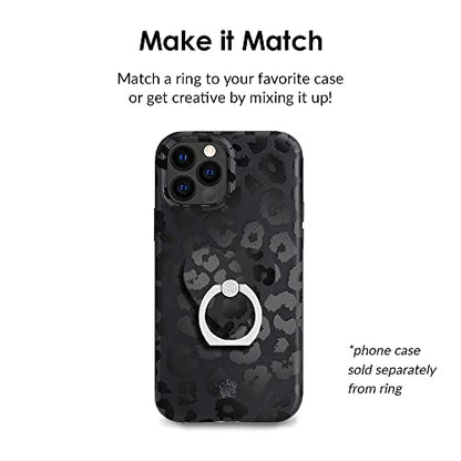 VELVET CAVIAR Cell Phone Ring Holder - Finger Ring & Stand - Improves Phone Grip Compatible with iPhone, Galaxy, Most Smartphones (Black Leopard) - color: Black Leopard