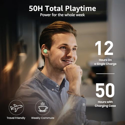 TOZO T6 Wireless Earbuds Bluetooth 5.3 Stereo Sound in Ear Headphones - color: Green