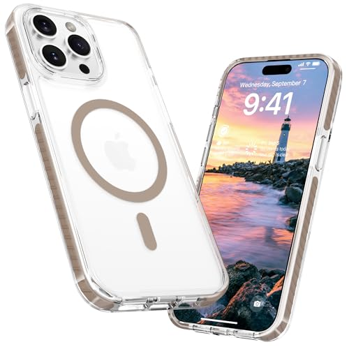 LATVIN for iPhone 13 Pro Case Clear, Magnetic Phone Cover, Compatible with MagSafe, Military Grade Protection, Biult-in Shockproof Bumper, Transparent Anti-Yellowing, Desert - color: Desert, size: for iPhone 13 Pro 6.1 inch