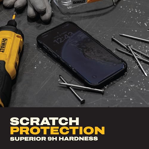 DEWALT Heavy Duty 2Pack Privacy Screen Protector Compatible with iPhone 17 Dynamic Island, Sensor Protection, AntiSpy Tempered Glass [9H Hardness] Case Friendly High Response, HD Quality - size: iPhone 17