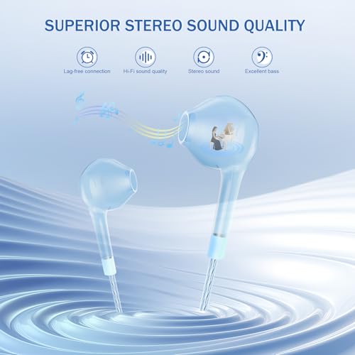 Jogteg Wired Earbuds, 5 Pack 3.5mm Stereo Headphones with Microphone - color: White