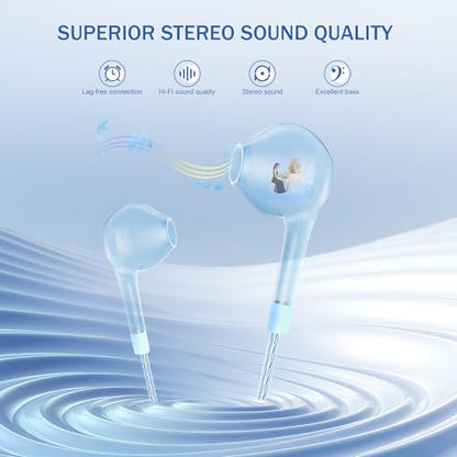 Jogteg Wired Earbuds, 5 Pack 3.5mm Stereo Headphones with Microphone - color: White