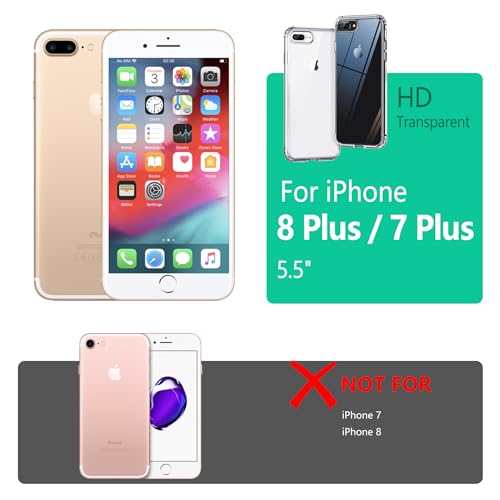 ONES for iPhone 8 Plus / 7 Plus Slim Case Clear, [PC + TPU Hybrid] Military-Grade Drop Protection[Anti-Yellowing], Shockproof Silicone Hard Cover, Transparent Case - color: HD Highly Clear, size: iPhone 8Plus / 7Plus