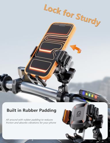 Kewig Anti-Theft Motorcycle Phone Mount with Vibration Dampener