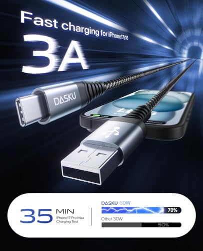 USB A to USB C Cable [2 Pack 3FT], USB C Cable Fast Charging, Upgraded - color: Black, size: 3FT, style: USB A to USB C