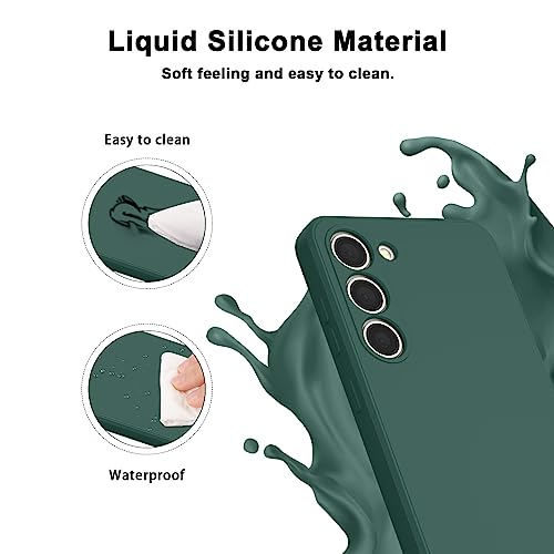Vanjua Case for Samsung Galaxy S23 (Only), Stylish Liquid Silicone Slim Full-Body Protective Cover Compatible with Samsung Galaxy S23 5G 6.1 Inch Phone Case (Dark Green) - color: Dark Green