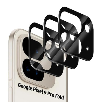 Orzero (3 Pack) Camera Lens Protector Compatible for Google Pixel 9 Pro Fold, Protector de Cámera Tempered Glass 9H Anti-Scratch Case Friendly Does Not Affect Night Shots and Flash - size: Google Pixel 9 Pro Fold