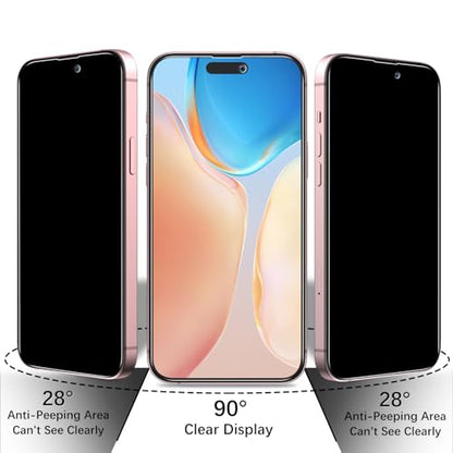 2+2 Pack Privacy Screen Protector for iPhone 15 Tempered Glass - size: (Privacy)iPhone 15 6.1 Inch