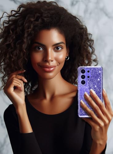 Full Protective for Galaxy S26 Ultra Heavy Duty Hybrid 3 in 1 Rugged Shockproof Women Girls for Samsung Galaxy S26 Ultra 6.9 inch 5G Shiny Clear Glitter Bling Sparkle - size: 6.9 inch (for S26 Ultra)