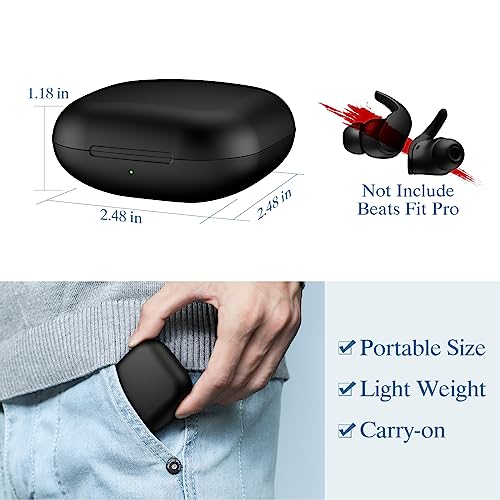 Wireless Charging Case Compatible for Beats Fit Pro, Portable Charger Case Replacement with Bluetooth Pairing Sync Button, 700mAh Built-in Battery (Not Included Earbuds) (Black) - color: Beats Fit Pro Black
