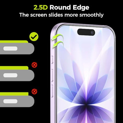 3-Pack Screen Protector for iPhone 16 Pro/17 with [Easy Pull] Installation Frame,9H Hardness Tempered Glass,Ultra Resistant, HD Clear, Bubble-Free, Case Friendly[Not for Pro Max/Plus Models] - size: iPhone 17/16 Pro - 3 Pack