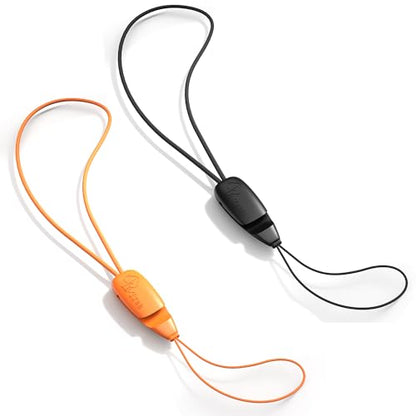 E-Tree 2 Pack Multi-Purpose Wrist Lanyard Hand Strap for Cell Phone Case Camera Airpods Keys Keychain Keys USB Flash Drive - color: Black & Orange