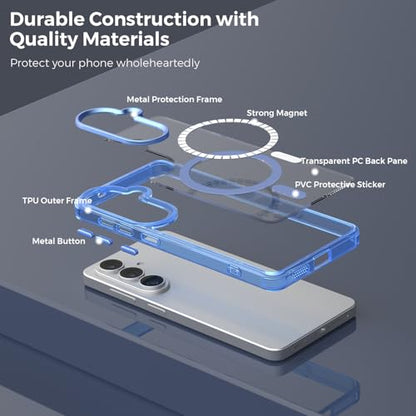 Lunivop for Samsung Galaxy s26 Case Hard [Compatible with Magsafe Wireless Charging] Yellowing Resistant Magnetic Cover Clear para S 26 6.3 '' 5G 2026 Rugged Best Phone Cases Light Blue - color: Light Blue, size: Compatible with Samsung Galaxy S26