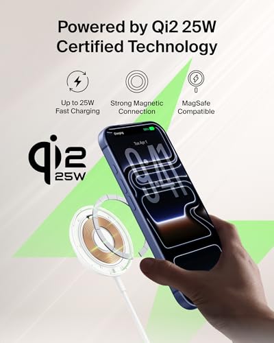 Belkin Qi2 25W Magnetic Wireless Charging Pad, Fast Charging, No Adapter - color: White, style: No Power Supply Included