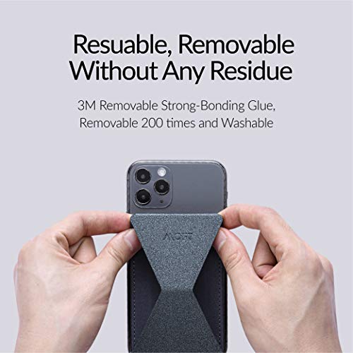 MOFT Adhesive Card Holder for Android, iPhone and Most Smartphones, 2 Viewing Angles, Slim Phone Stand (Starry Grey) - color: Starry Grey
