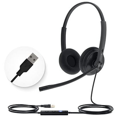 Yealink UH34 Lite Wired Headset,USB-A, Noise Canceling Mic,in-Line Controls - size: Stereo