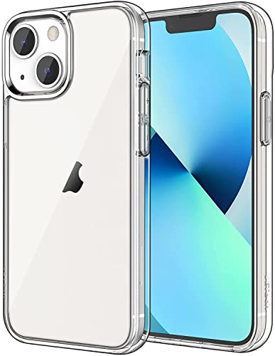 JETech Case for iPhone 13 mini, Anti-Yellowing, Clear | Shockproof Protection, Scratch Resistant Hard PC Back, Durable Transparent TPU Bumper - color: Clear