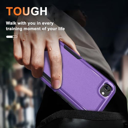 Case for iPhone 8/7/SE 2022 2020, with Screen Protector,Military Grade Heavy Duty Shockproof Phone Cover with Wrist Lanyard Strap for iPhone 8/7/SE 2nd 3rd 4.7 inch,Lavender | with Screen Protector+Wrist Lanyard Strap,Heavy Duty Shockproof Case for iPhone