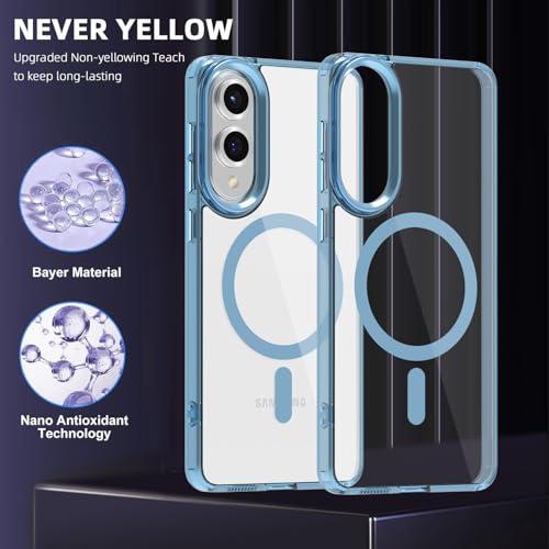Lunivop for Samsung Galaxy s25 Edge Case Hard [Compatible with Magsafe Wireless Charging] Yellowing Resistant Magnetic Cover Clear para S 25 Edge 6.7 '' 5G 2025 Rugged Best Phone Cases Light Blue - color: Light Blue, size: Compatible with Samsung Galaxy S