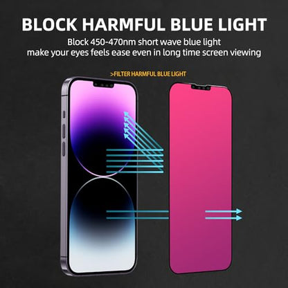 EGKimBa Privacy Screen Protector Compatible with iPhone 13 Mini, 5.4 inch Gradient Colorful Electroplated Anti-Spy Anti-Blue Light Tempered Glass - size: iPhone 13 Mini