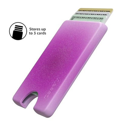 Casely MagWallet | Aura | Violet Soul | Purple | Slim Wallet Card Holder | Compatible with MagSafe | Soft-Touch Hard Silicone | Holds Up to 3 Cards - color: Aura | Violet Soul | Purple