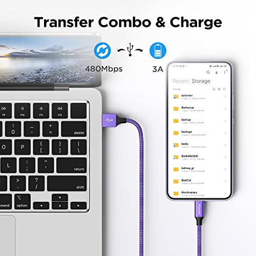 etguuds USB to USB C Cable 2ft, 5-Pack USB A to USB C Cable Fast Charging - size: 2ft