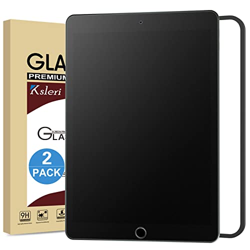 [2 Pack Matte Glass Screen Protector for iPad 10.2 inch(2021/2020/2019 Model, 9th/8th/7th Generation) Anti-Glare Anti-Fingerprint Tempered Glass Film with Alignment Frame - size: iPad 10.2"