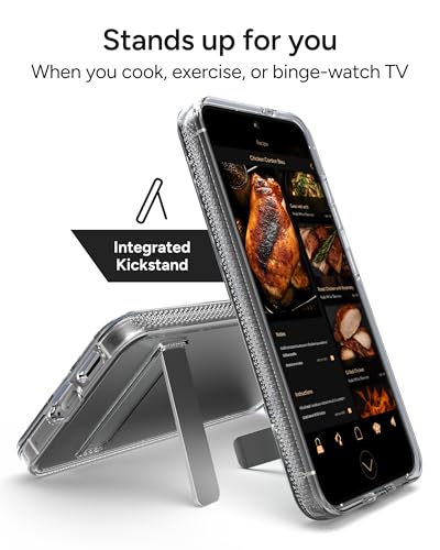 ZAGG Crystal Palace Samsung Galaxy S25+ Case with Kickstand - Crystal Clear, 13ft Drop Protection, Anti-Yellowing, Graphene Reinforced, Wireless Charging Compatible, Anti-Scratch - size: Samsung Galaxy S25 Plus, style: Without Snap