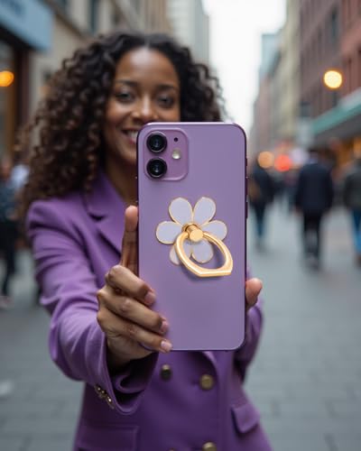 NXVX Phone Ring Holder, Light Purple 360° Rotating Finger Grip & Kickstand - color: Light Purple