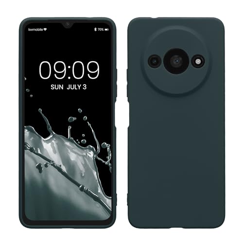 kwmobile Case Compatible with Xiaomi Redmi A3 Case - Protective Slim TPU Phone Cover - Soft Matte Finish - Dark Slate - color: Dark Slate