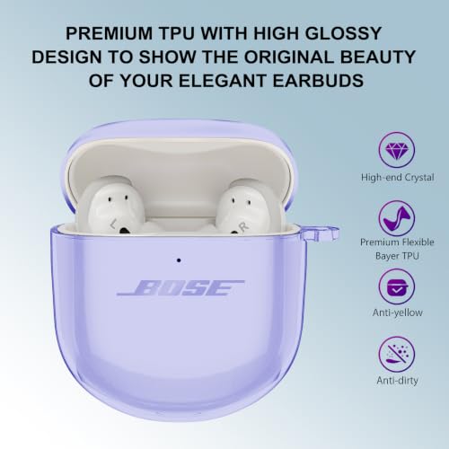 Aircawin for Bose QuietComfort Earbuds II/QuietComfort Ultra 1/2 Case Clear - color: Clear Purple