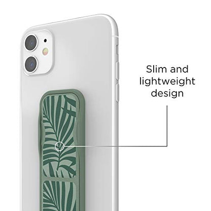 RICHMOND & FINCH Phone Grip Holder and Expanding Stand, Universal Finger Grip Kickstand Compatible with iPhone, Samsung and More, Multiple Viewing Angles, Dark Green Palms Design