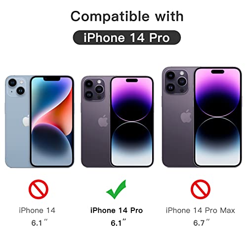 JETech Full-Coverage Screen Protector for iPhone 14 Pro, 3-Pack | Black Edge Tempered Glass, Easy Installation Tool, HD Clear, Case-Friendly - size: iPhone 14 Pro