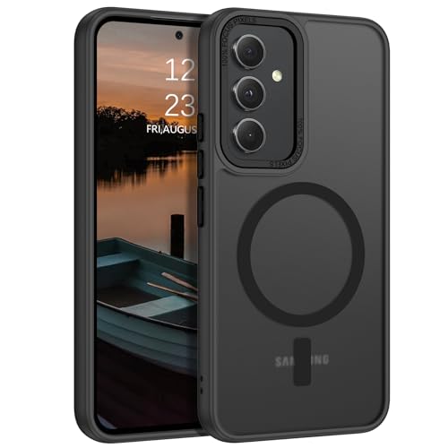 GUAGUA for Samsung Galaxy A54 Magnetic Case - Slim Translucent Matte Skin Feeling Shockproof Protective Anti-Scratch Case for Samsung Galaxy A54 5G 6.4'', Black - color: Black, size: for Samsung A54 5G