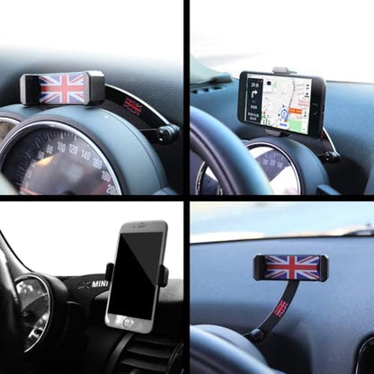 Behind Tachometer Mount Smart Phone GPS Mounting Design Phone Holder Kit for Mini Cooper R55 R56 R57 R60 R61(2008-2013seris) Union Jack (Gray) - color: Gray