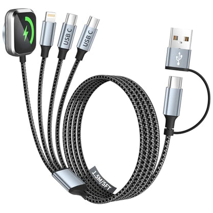 MPATIBY Travel Vacation Essentials 4 in 2 Dual Type C Multi Charging Cable