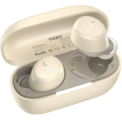 TOZO A1 Wireless Earbuds Bluetooth 5.3 Light Weight in Ear Headphones - color: Light Khaki