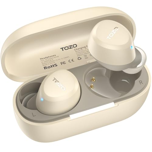 TOZO A1 Wireless Earbuds Bluetooth 5.3 Light Weight in Ear Headphones - color: Light Khaki