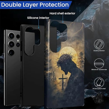 CARLOCA Case for Samsung Galaxy S23 Ultra,Faith Inspired Christians Scripture Design Hybrid Dual Protection Soft TPU + Hard PC,Shockproof Anti-Scratch Cover Men Women Stylish Protective Phone Case - color: Faith Inspired Christians Scripture, size: Galaxy