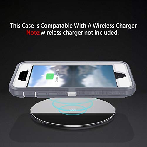 I-HONVA for iPhone SE 2022/2020 Case Built-in Screen Protector Shockproof Dust/Drop Proof 3 in 1 Full Body Rugged Heavy Duty Cover for Apple iPhone SE 3rd/2nd Gen 4.7, Grey - color: Grey/White