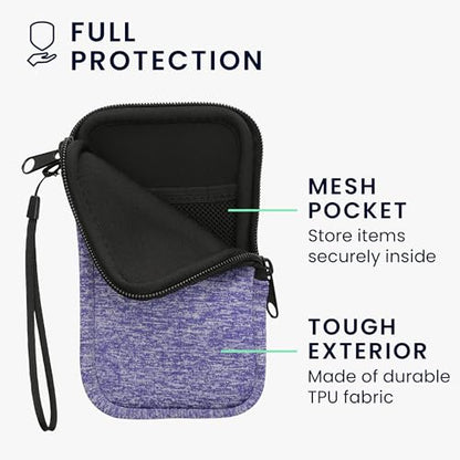 kwmobile Universal Phone Pouch Size M - 5.5" - Neoprene Smartphone Pouch with Zip - Water-Repellent Mobile Phone Case - Sleeve in Denim/White - color: denim / white, size: M - 5.5"