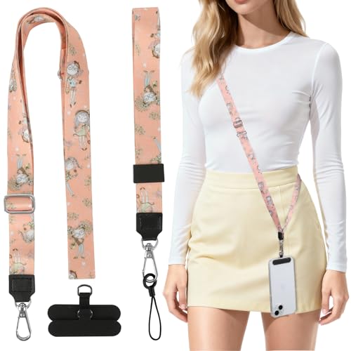 Phone Lanyard Crossbody & Neck, Adjustable Cell Phone Wrist Strap - color: Girls