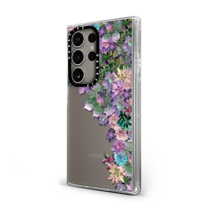 CASETiFY for Galaxy S24 Ultra Case - Impact Clear | Not Yellowing | 6.6 ft. Drop Protection | MY SUCCULENT GARDEN | Clear - color: MY SUCCULENT GARDEN, size: Galaxy S24 Ultra