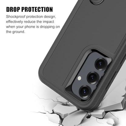 for Samsung Galaxy S26 Case, Heavy Duty Shockproof Phone Case with Built-in Kickstand + Screen Protector [Black/Black] - size: for Galaxy S26