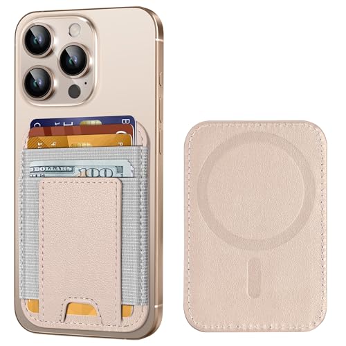 Upgraded for Magsafe Wallet, 7 Card Holder, RFID Blocking, Strongest Magnet | Magnetic Wallet for iPhone 17/16/15/14/13/12 Series, Magnetic Card Holder, 2 Card Slots, Vegan Leather, Desert Titanium Gold - color: Desert Titanium Gold-Upgraded