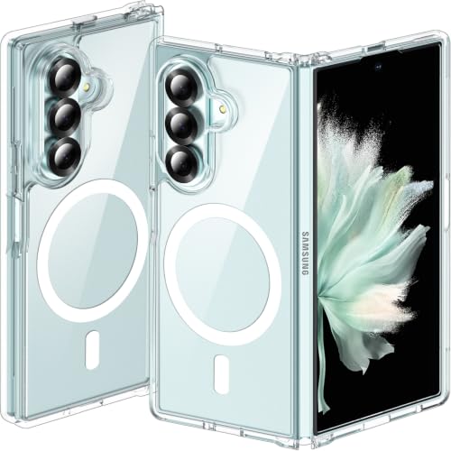 Hensinple for Samsung Galaxy Z Fold 8 Ultra Case,Z Fold8 Ultra| Z Fold 7 Case [Compatible with MagSafe] Translucent Matte Military Grade Protection Shockproof Rugged Magnetic Phone Cover(Clear) - color: Z Fold 8 Ultra-Clear, size: Galaxy Z Fold 8 Ultra| Z