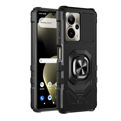 Phone Case for Cricket Outlast 5G/ATT Motivate Pro 5G with Screen Protector | AT&T Motivate Pro 5G Phone Case Magnetic Ring Stand Design,Dual Layer Shockproof Military Grade Protection Black