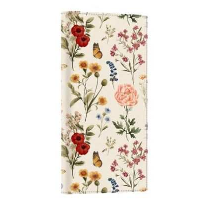CoBak Checkbook Cover for Women & Men - PU Leather Case with RFID Blocking | Classic Design Check Book Holder for Personal and Business - color: Butterfly Wonderland