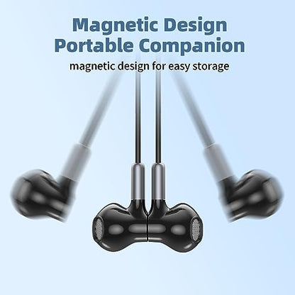 BENEWY Wired Earbuds 3.5mm Magnetic Earphones with Microphone Headphones - color: Black