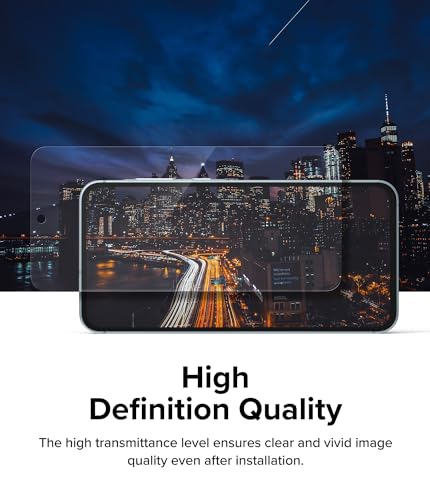 Ringke for Samsung Galaxy A35 5G Screen Protector [Easy Slide, 2 Pack] | Easy Installation with Alignment Tool, Case Friendly Premium 9H Hardness Tempered Glass - size: Galaxy A35